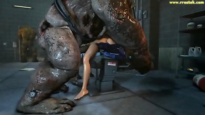Mass Effect females getting banged firm by grotesque 3d Monsters - Compilation